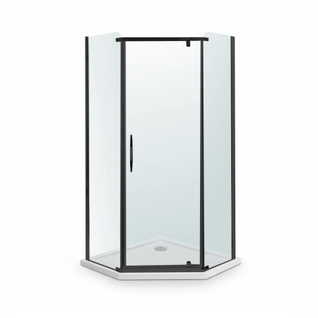 Baie - Leziter Celtic 100x100 cm cabină de duș pentagonală cu tavă de duș negru