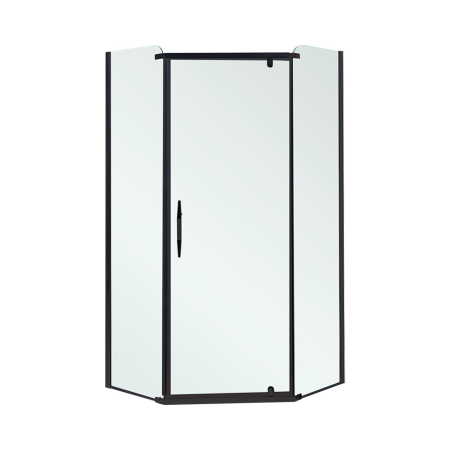 Cabină de duș - Leziter Celtic 100x100 cm cabină de duș pentagonală fără tavă negru