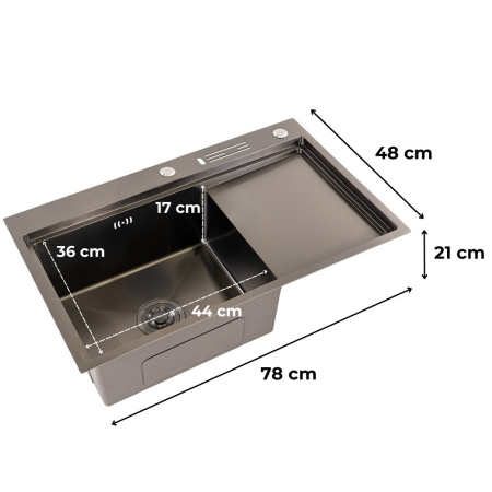 Leziter Chiuvetă Dahlia din oțel inoxidabil [2]