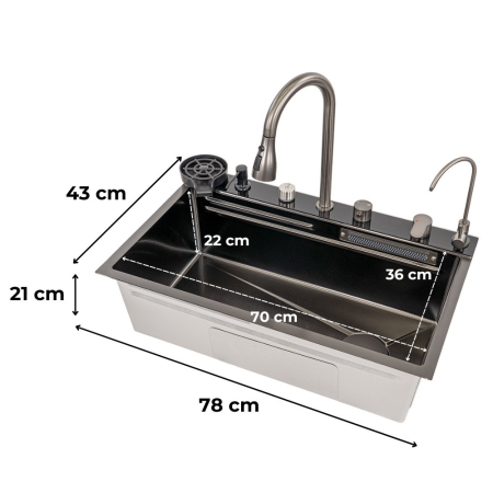 Leziter Chiuvetă multifuncțională Calandria din oțel inoxidabil [2]