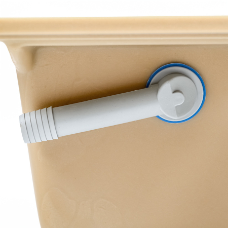 Leziter Chiuvetă pătrată Nia din granit cu o singură cuvă și sifon bej [8]