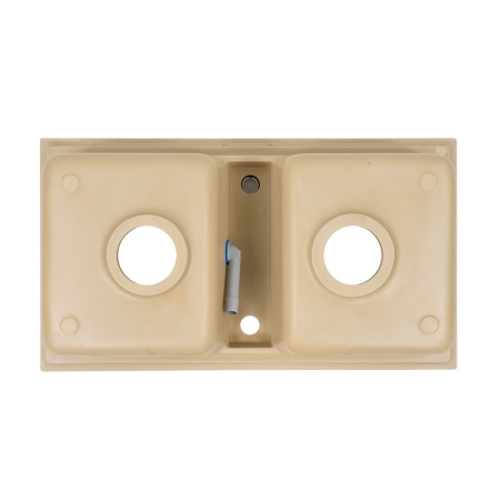 Leziter Chiuvetă pătrată Tia din granit cu două cuve și sifon bej [6]