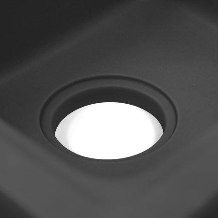 Leziter Chiuvetă pătrată Tia din granit cu două cuve și sifon, neagră [8]