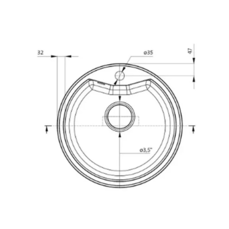Leziter Chiuvetă rotundă Dorin din granit cu o singură cuvă și sifon bej [2]