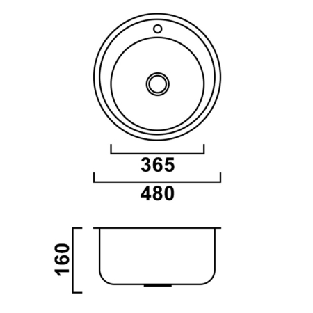 Leziter Chiuvetă rotundă Teur din oțel inoxidabil cu o singură cuvă [2]