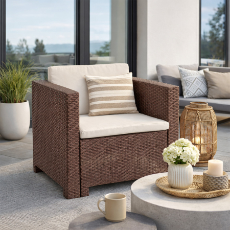 Leziter City scaun de grădină din plastic maro [1]