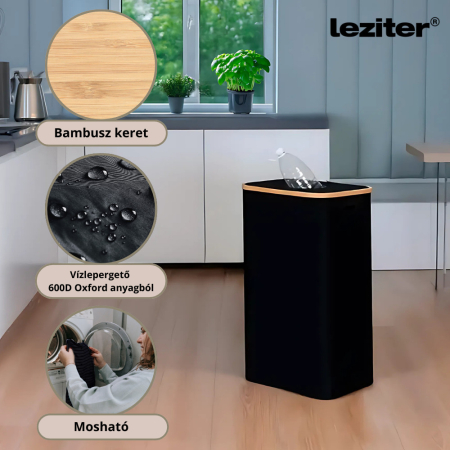 Leziter Colector selectiv de sticle 100l negru [3]