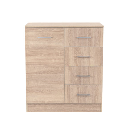 Leziter Comodă Miami cu 1 ușă și 4 sertare 80x92 cm stejar sonoma-stejar sonoma [3]