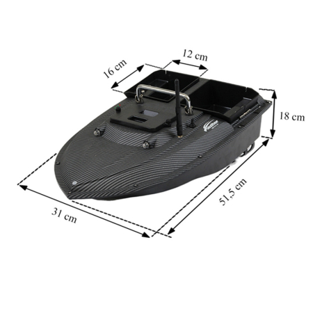 Leziter Compartiment dublu pentru hrănire cu ejector lateral pentru barcă, carbon [8]