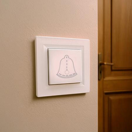 Leziter Comutator clopot Nova 101N cu cadru alb [1]