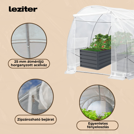 Leziter Cort din folie 200x200x300 cm cu cadru din folie ranforsată [3]