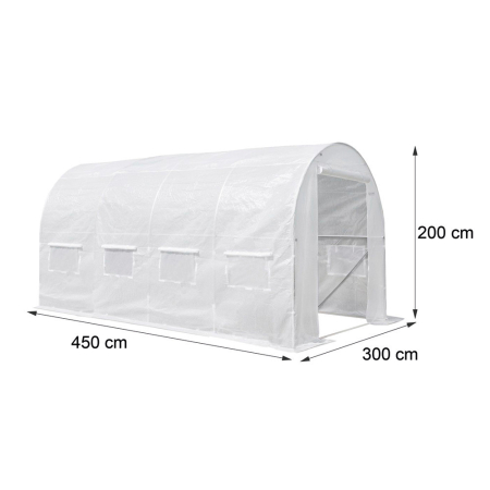 Leziter Solar gradina 200x300x450 cm, alb (cadru ranforsat + folie) [1]