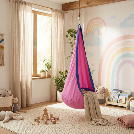 Leziter Cosy Pendant Drip Swing cu pernă și pompă Roz [1]