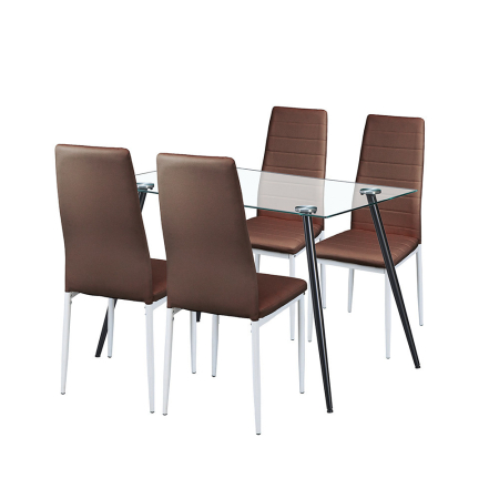 Set masă - Leziter Cruz 4+1 set de sufragerie maro