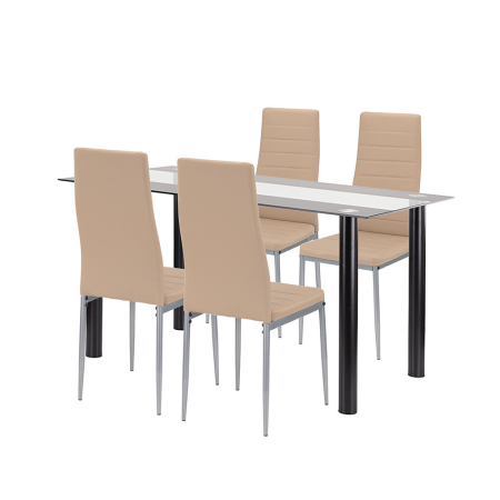 Set masă - Leziter Denton 4+1 set de luat masa bej-gri