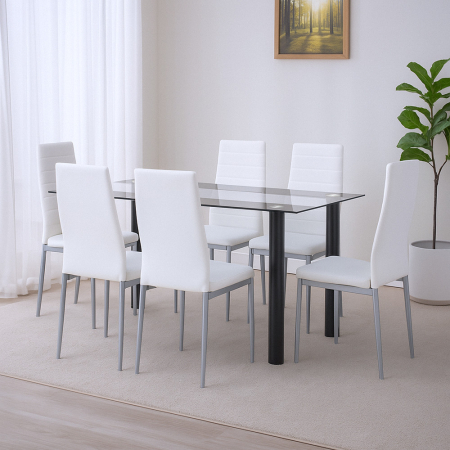 Leziter Denton 6+1 set de luat masa alb-gri [1]