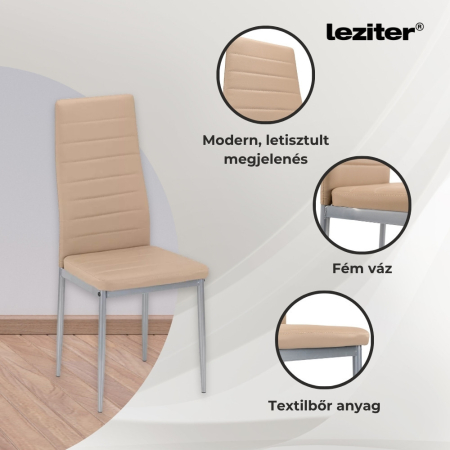 Leziter Denton 6+1 set de luat masa bej-gri [5]