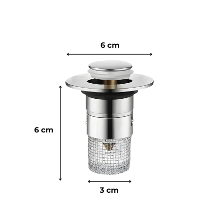 Leziter Dop de scurgere cu filtru din oțel inoxidabil 60 mm [2]