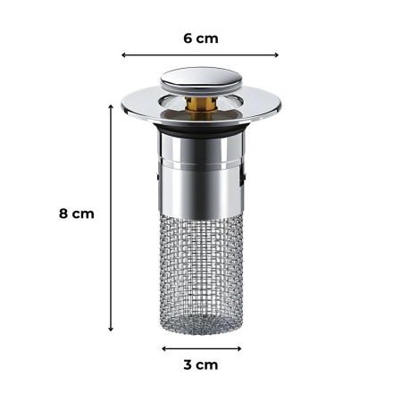 Leziter Dop de scurgere cu filtru din oțel inoxidabil 80 mm [2]