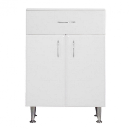 Produse temporar indisponibile - Leziter Dulap baie Bianca Plus 60 cu 2 usi, 1 sertar, alb lucios
