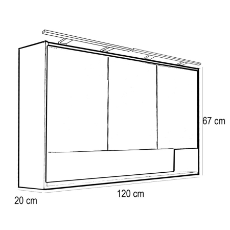 Leziter Dulap cu oglindă Luna 120, alb, superior [2]