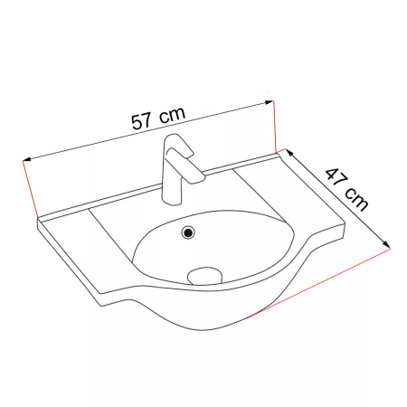 Leziter Dulap de bază Bianca Plus 55 cu chiuvetă în alb lucios [3]