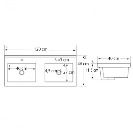Leziter Dulap de bază Porto 120 cu lavoar [5]