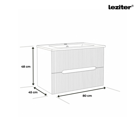 Leziter Dulap de bază Trent 80 cu chiuvetă [2]