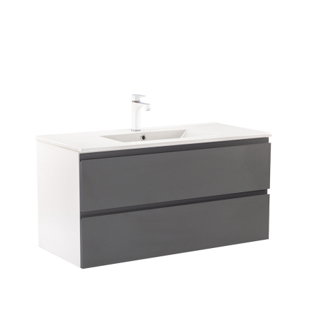 Outlet - Leziter Dulap de bază Vario Pull 100 cu chiuvetă alb-antracit