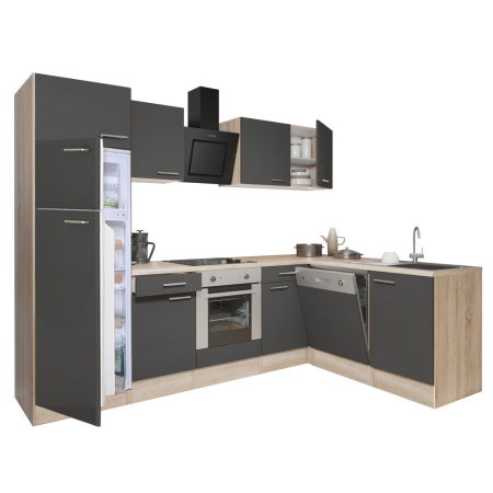 Bucătărie - Leziter Dulap de bucătărie de colț Yorki 280 cu congelator superior și frigider