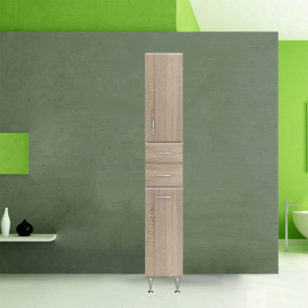 Leziter Dulap înalt Bianca Plus 30 cu 1 ușă, 2 sertare, suport pentru rufe, culoare stejar sonoma, dreapta [2]