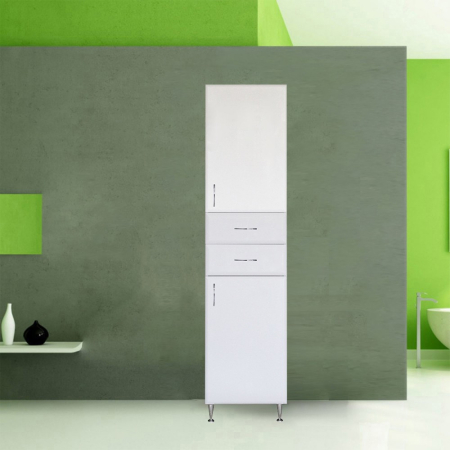 Leziter Dulap înalt Bianca Plus 45 cu 2 uși, 2 sertare, alb lucios, dreapta [2]