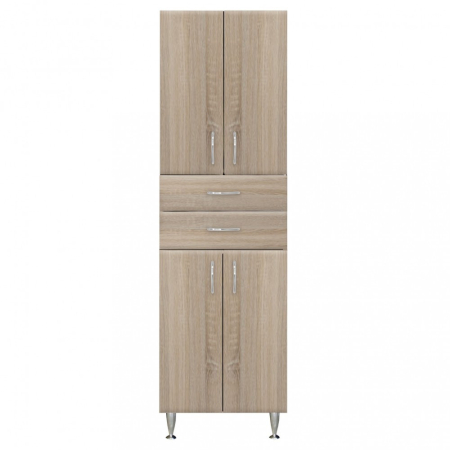 Dulap baie vertical - Leziter Dulap înalt Bianca Plus 60 cu 4 uși, 2 sertare, culoare stejar sonoma