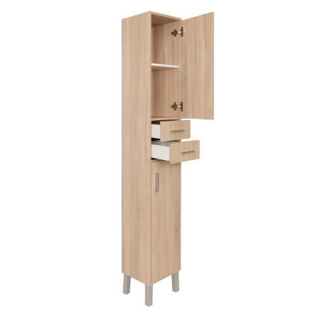 Leziter Dulap înalt Nerva 35 cu 2 uși, 2 sertare, stejar Sonoma [1]