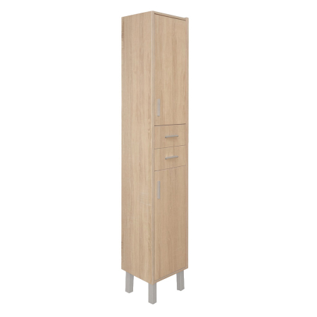 Baie - Leziter Dulap înalt Nerva 35 cu 2 uși, 2 sertare, stejar Sonoma