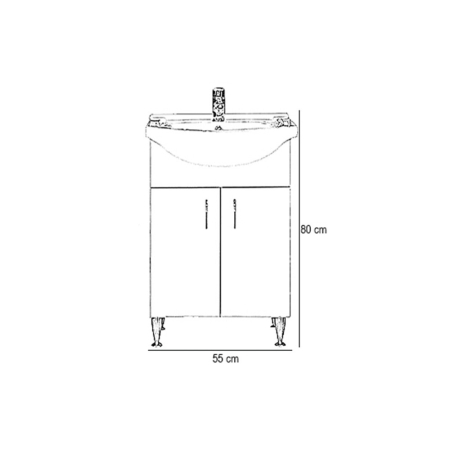 Leziter Dulap inferior Bianca Plus 55 cu lavoar [4]