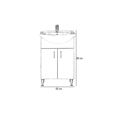 Leziter Dulap inferior Bianca Plus 55 cu lavoar [4]