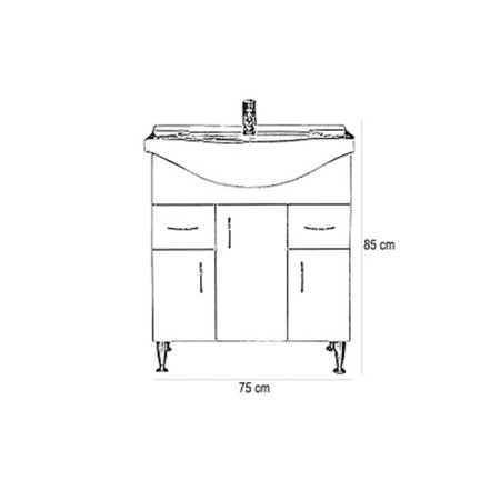 Leziter Dulap inferior Bianca Plus 75 cu lavoar [4]