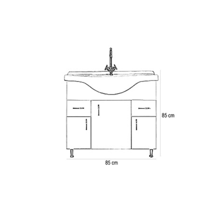 Leziter Dulap inferior Bianca Plus 85 cu lavoar [4]