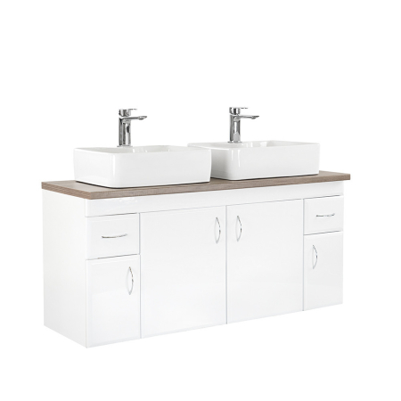 Leziter Dulap inferior Bianco 130 fără chiuvetă cu blat de lucru rauna alb lucios [2]