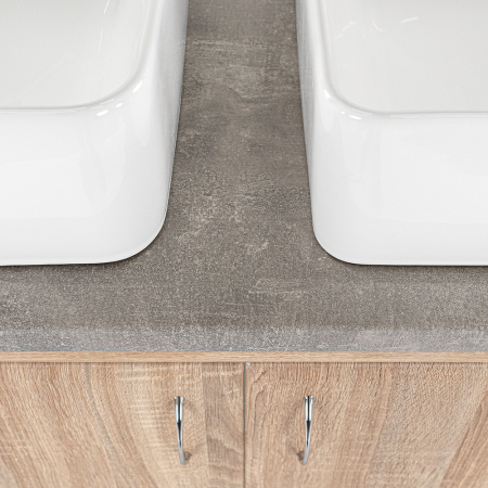 Leziter Dulap inferior Bianco 130 fără chiuvetă cu blat din beton stejar sonoma [4]