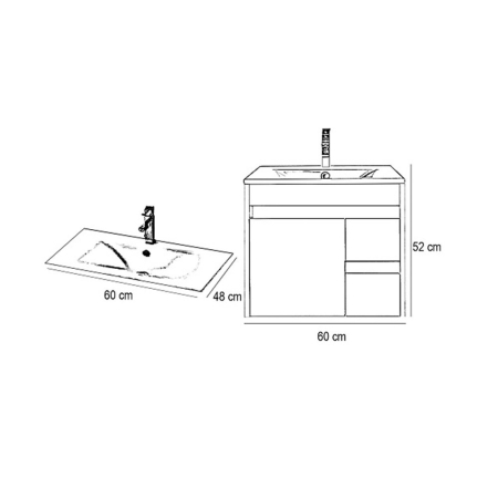 Leziter Dulap inferior Luna 60 cu lavoar [2]