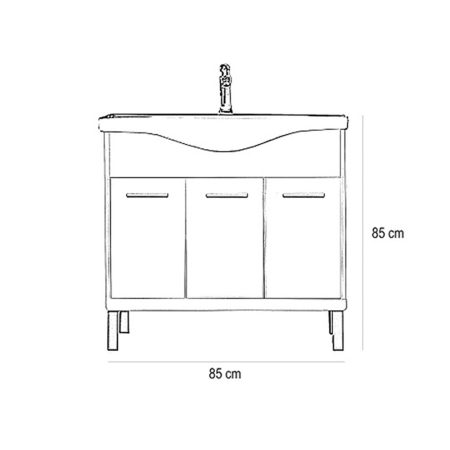 Leziter Dulap inferior Nerva 85 cu lavoar [1]