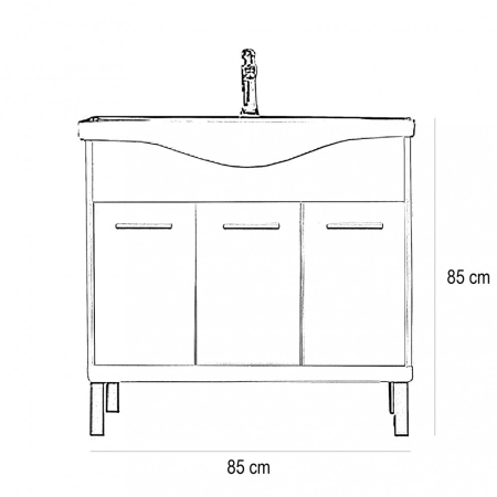 Leziter Dulap inferior Nerva 85 cu lavoar [3]