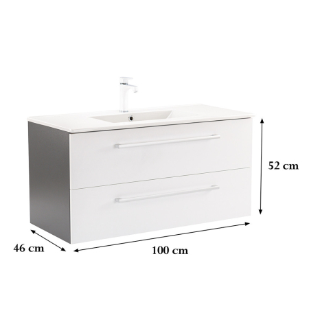 Leziter Dulap inferior Vario Clam 100 cu lavoar [2]