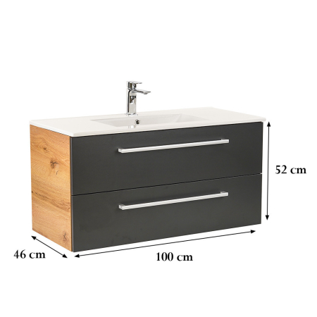 Leziter Dulap inferior Vario Clam 100 cu lavoar [2]