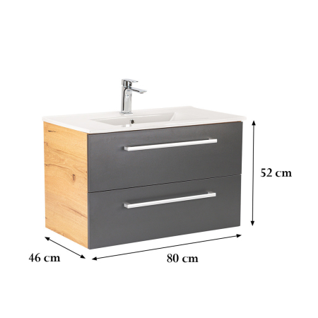 Leziter Dulap inferior Vario Clam 80 cu lavoar [2]