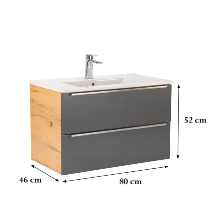 Leziter Dulap inferior Vario Trim 80 cu lavoar [2]