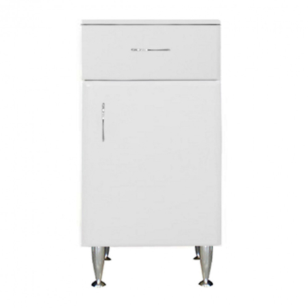 Dulap baie vertical - Leziter Dulap jos Bianca Plus 45 cu 1 ușă, 1 sertar, alb lucios, dreapta