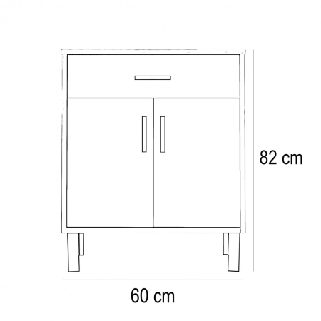 Leziter Dulap jos Nerva 60 cu 2 uși, 1 sertar, ulm rauna [4]